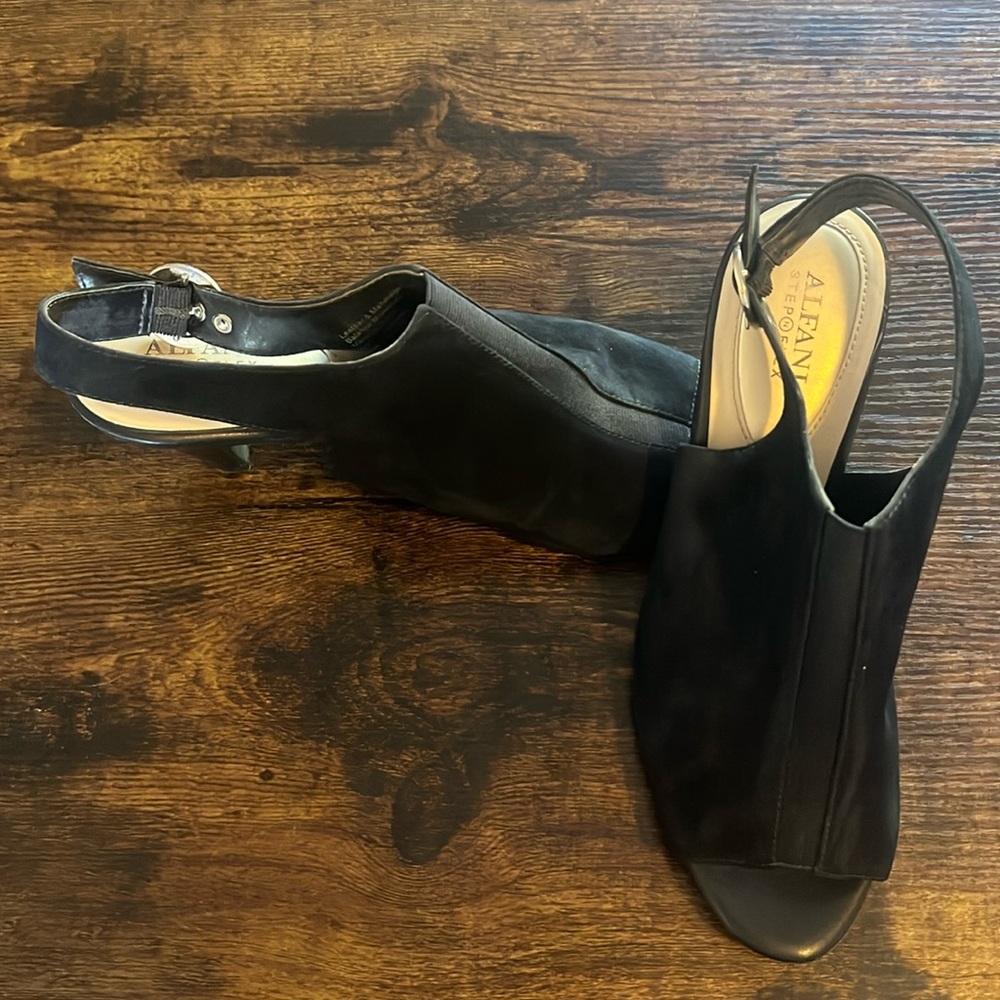 Alfani Navy Suede Sling Back Shoes.  9.5